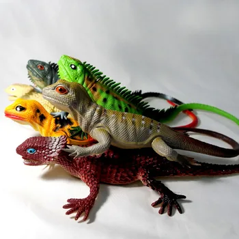 Didelis tweet minkštos gumos driežas modelis gyvūnų lėlės, imitavimo žaislas, 6pcs/set
