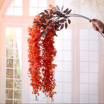 Dirbtinis Šifruojami Wisteria Vynuogių Girliandą Augalų Lapai Lauko Gale Gėlių Dekoravimo Savo Namus, Vestuvės, Šventės