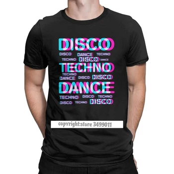 Disco Dance Techno T Marškinėliai Vyrams Medvilnės Naujovė T-Shirt Muzikos Garso Trance Hardcore Tee Fitneso Drabužius Kalėdų Dieną