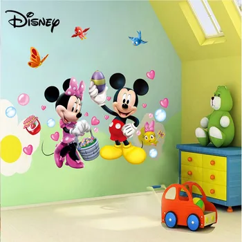 Disney nuimamas animacinių filmų lipdukai Mickey Mouse vaikų kambario lipdukai miegamojo puošmena mielas lipdukai