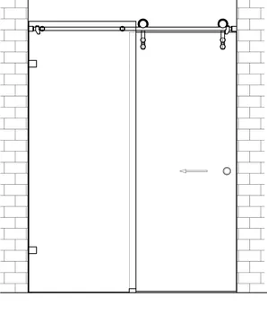 DIYHD 152cm/200cm nerūdijančio plieno kalbėjo varantys dušo kabina, durys stumdomos kelio frameless satino stumdomas dušo durys aparatūra