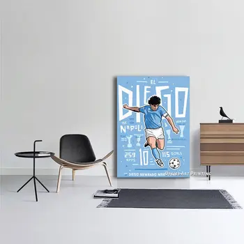 Drobė Futbolo legenda Maradona Nuotraukas, Namų Dekoravimas Paveikslų, Plakatų HD Spaudinių Sienos Meno Modulinės Kambarį Įrėminti
