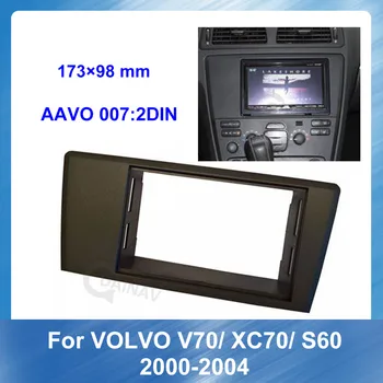 Dvigubo Din Automobilio Radijo Fasciją Rėmas Volvo V70 XC70 S60 2000-2004 Automobilių refitting DVD rėmo montavimas Apdaila Prietaisų Skydelis Rinkinys