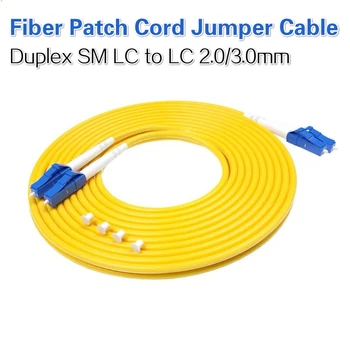 Dvipusis SM LC LC Fiber Patch Cord Jumper Kabelis Single Mode LC/UPC Regos Laido Tinklo 10vnt Daug