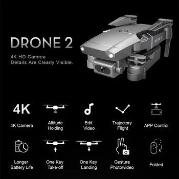 E68 RC Drone 4K 1080P HD Plataus Kampo kamera, Wifi Fpv Video Gyventi Aukštis Hold Režimu Quadcopter Aukštis Išlaikyti Drone Žaislai Dovana