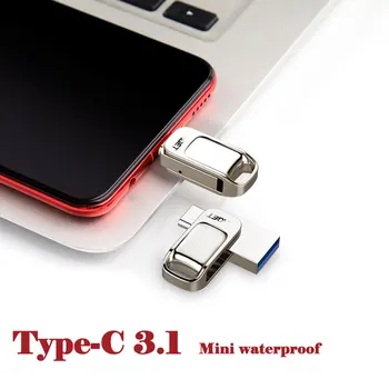 EAGET CU31 USB Flash Drive 32GB OTG Metalo USB 3.0 Pen Ratai Klavišą 64GB Modelis C3.1 Didelės Spartos pendrive Mini Flash Drive, Memory Stick