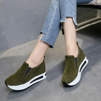 EAGSITY Zomša aukštis didėja Moterų batai Pleištai siurbliai pažymėjo tne paslysti ant sneaker moteriški laisvalaikio bateliai šalis karjeros biuras
