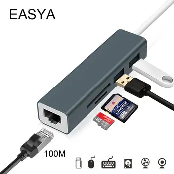 EASYA USB Tipo USB C Doko Rj45 100M Thunderbolt 
