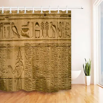 Egipto Dušo Užuolaidos Vonios kambarys Dekoro Retro Senovės Egipto Šventykla su Faraonas Poliesterio, atsparus Vandeniui Audinys Vonios Uždanga
