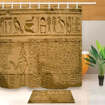 Egipto Dušo Užuolaidos Vonios kambarys Dekoro Retro Senovės Egipto Šventykla su Faraonas Poliesterio, atsparus Vandeniui Audinys Vonios Uždanga