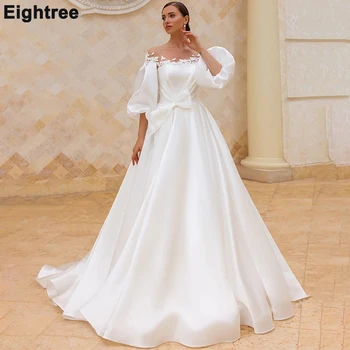 Eightree Sluoksniuotos Rankovėmis Vestuvių Suknelės 2021 Appliqued Prašmatnus Satin A-Line Bridal Gown Plius Dydis Paplūdimio Princesė Vestido de Noiva