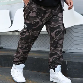FALIZA Camo Poilsiu Vyrų Kamufliažas Krovinių Kelnės Multi Kišenės Karinės Kelnės, vyriški Hip-Hop Priežastinis Medvilnės Laisvas Kelnes 9XL PA44