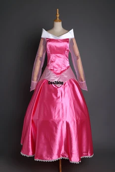Filmo suaugusių moterų halloween party S-XL rožinė princesė miegančioji gražuolė aurora cosplay Kostiumas suknelė suaugusiųjų vaidmenį-palying individualų užsakymą