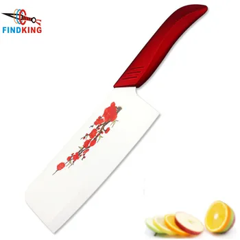 FINDKING 6.5 colių virtuvės keraminiai peiliai raudona gėlė, peilis sharpe virtuvė, cirkonio keramikos chef peilis Daržovių foodgrade