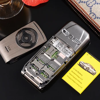 Flip Telefonas 760 Full Metal Automobilio Modelio Pagrindiniai Projektavimo Formą Internetu, E-knygos Prabanga Vyresnysis Mobiliojo ryšio telefono