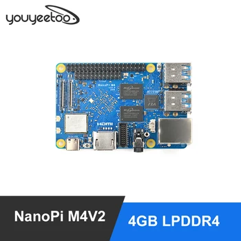 FriendlyELEC NanoPi M4V2 4GB DDR4 Rockchip RK3399 SoC 2.4 G & 5G dual-band WiFi,Parama Android 8.1 Ubuntu, AI ir gilus mokymasis