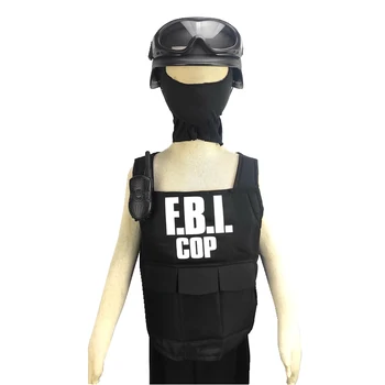 FTB Agentas Policijos Uniformą Bulletproof Vest & Šalmas Kostiumas Išgalvotas Suknelė Przybornik 3-9years vaikams policijos kostiumas