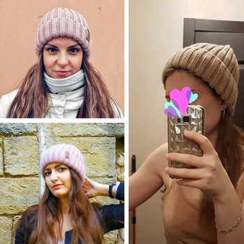 FURTALK Žiemos Skrybėlės Moterims Megzti Aksomo Beanie Skrybėlių Ponios Šiltos Žiemos Skullies Bžūp Vyrų Mezgimo Žieminės Kepurės