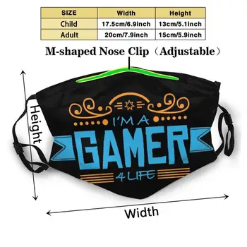Gamer 4 Gyvenimo Mados Spausdinti Daugkartinio Naudojimo Plaunamas Juokinga Kd2.5 Filtras Burnos, Veido Kaukė Geometrijos Alternatyvios Mados Tendencija Logotipas, Emblema