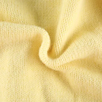 Geltonos Saldžiosios Megzti Megztinis Džemperis Moterims Mygtuką Ilgomis Rankovėmis Rudens Žiemos Megztinis Korėjos Mados Trikotažas Susagstomų Megztinių
