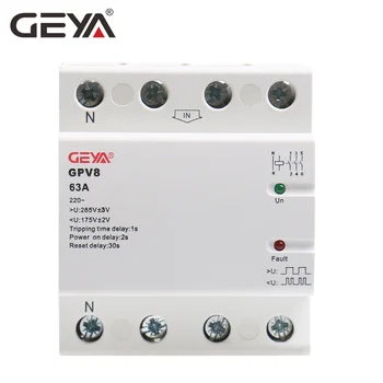 GEYA GPV8-63U/D Savarankiškai Atkūrimo Per Įtampos ir Pagal Įtampos Apsaugos Prietaisą 180V-265VAC