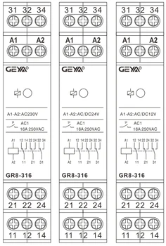 GEYA GR8 Tarpinės Relės AC/DC12V 24V 48V 110V AC230V Pagalbinė Relė 8A 16A 1SPDT 2SPDT 3SPDT Elektroninės Relės Perjungimas