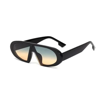 GIFANSEE negabaritinių akiniai nuo saulės moterims, ovalios, vintage design prekės ženklo vienas gabalas flat-top uv400 prabanga