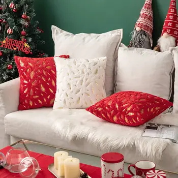 Gilding Lapai Kalėdų Pagalvės užvalkalą Pliušinis Dirbtiniais Kailiais Pagalvių užvalkalus Kalėdos Namų Dekoro Pagalvėlė Padengti 45x45cm už Sofos Lovos, Sofa-lova, Kėdės