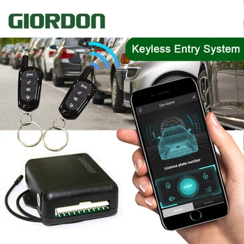GIORDON Universalus 12V Automobilių Signalizacijos Sistemos APP imobilizavimo Sistema Auto, Nuotolinis Centrinis Durų Užraktas Su 2Remote Kontrolės
