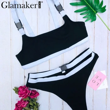 Glamaker Tuščiaviduriai iš seksualių moterų bodysuit Baltos spalvos push up sagtis backless dviejų dalių bodysuit Varčias, juoda vasaros paplūdimio maudymosi kostiumas