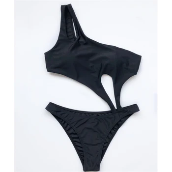 GNIM Juostele Bikini maudymosi Kostiumėliai Moterims 2020 M Sexy Tuščiaviduriai Iš Plaukti Maudymosi Kostiumą Vieną Petį Brazilijos maudymosi kostiumėlis Moterims, Vienas Gabalas Biquini