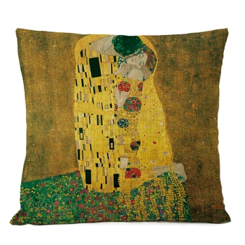 Gold Aliejaus Tapybai Mesti Pagalvę Padengti Gustav Klimt Galerija Pagalvės Užvalkalą Namų Dekoratyvinės Pagalvės, Patalynė Užvalkalas Sofos Pagalvėlių