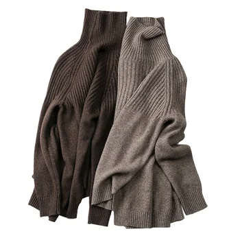 Golfo moteriški megztiniai Atsitiktinis Puloveriai Kietas ilgomis rankovėmis korėjos viršuje megztiniai megztinis moterų žiemos plius dydis harajuku juoda