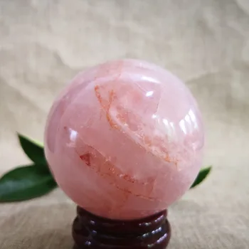 Gražus gamtos pink rose kvarcinio krištolo rutulys, kamuolys rieki gydymo vidaus apdaila