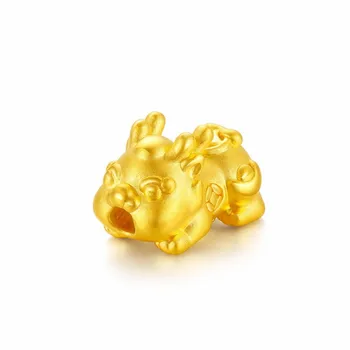 Grynas 24K Geltonojo Aukso PiXiu Kūdikių Pakabukas 3D Amatų Pasisekė Granulių 3 Dydis Rengiama Rytų Kultūra