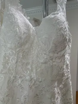 Gėlių Nėrinių Modelio Undinė Vestuvių Suknelės Tikrasis Nuotrauka Spagečiai Dirželiai 2020 Elegantiškos Vestuvės, Vestuvinės Suknelės vestido de noiva