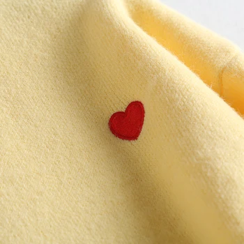 H. SA 2020 Moterų Žiemos Megztinis ir Mezgimo Džemperiai Golfo Traukti Femme Širdies Siuvinėjimo Sueter Mujer Žiemos Traukti Megztinis