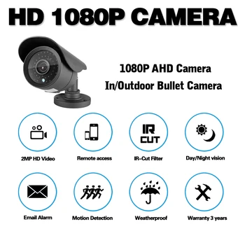 HAINAUT Analoginė vaizdo Kamera Sony 1080P 2MP Didelės Raiškos Objektyvas Naktinio Matymo Vandeniui Kulka Ip Kameros, CCTV Už Saugumo Kameros