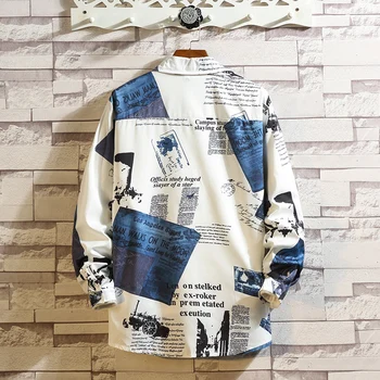 Havajų Spausdinti Korėja Stiliaus ilgomis Rankovėmis Atsitiktinis Marškinėliai Vyrams 2020 m. Vasaros Drabužių HIP-HOP, PUNK Streetwear