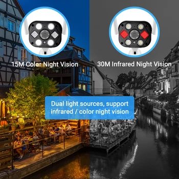 HD 1080P Yoosee Wifi Kamera Laidinio Belaidžio ONVIF IP Kameros Vandeniui Dual Šviesos Pašto Įspėjimą Dviejų krypčių Garso Nightvision Spalva
