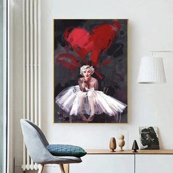HD Nuotraukos Sienos Meno Modulinės Spausdinti Šiaurės Stiliaus Plakatą Marilyn Monroe Šiuolaikinės Tapybos Drobė Kambarį Namo Apdaila