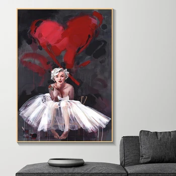 HD Nuotraukos Sienos Meno Modulinės Spausdinti Šiaurės Stiliaus Plakatą Marilyn Monroe Šiuolaikinės Tapybos Drobė Kambarį Namo Apdaila