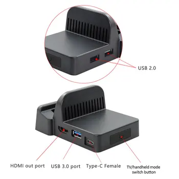 HDMI suderinamus Krovimo Doko Stotis Laikiklis Video Konvertavimo Įkrovimo Kroviklis Bazę Nintend Jungiklis Priimančiosios Nintendo ONLENY /