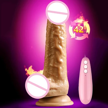 Heiha Švelnus Dildo Realūs Šildymo Vibrator Vibratorių siurbtukas Silikono Dirbtinis Penis Didelis Dildo Moterų Masturbator Sekso Žaislas