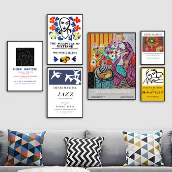 Henri Matisse Mados Senovinių Plakatų Ir Grafikos Abstrakčiai Portretas Sienos Meno Tapybos Drobės Sienos Nuotraukas Gyvenimo Kambario Dekoro