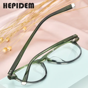 HEPIDEM Acetatas Optiniai Akinių Rėmeliai Vyrų Retro Vintage Piloto Akiniai Vėpla Moterų Recepto Akiniai Trumparegystė Akiniai 9129