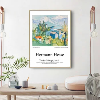 Hermann Hesse Tessin Gebirge Drobės Tapybos Kraštovaizdžio Plakatas Pop Art Print Apdaila Sienos Nuotrauka už Kambarį Namų Dekoro