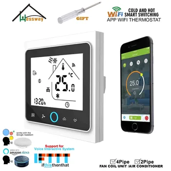 HESSWAY WIFI Mobile APP Nuotoliniu būdu Kontroliuoja Namuose Temperatūros Kontrolės Termostatas Jungiklis Ventiliatorius Ritė Šilumos Cool