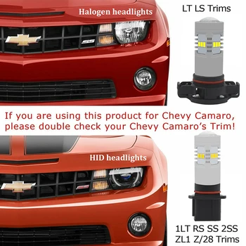 HID Balta Ne Klaida Canbus P13W 5202 PSX24W LED Lemputes Chevrolet Chevy Camaro 2010-2013 LED Rūko žibintai arba tolimosios šviesos DRL