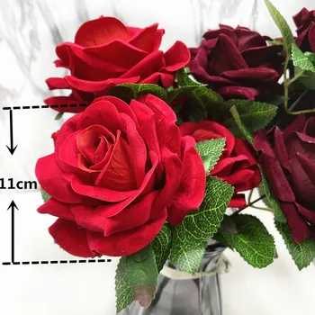 HINDJEF 1PCS 30cm dirbtinis rožinė šilko rožė didelių puokščių dekoravimas netikrą gėlių namų vestuvių dekoravimas užrašų knygelė 
